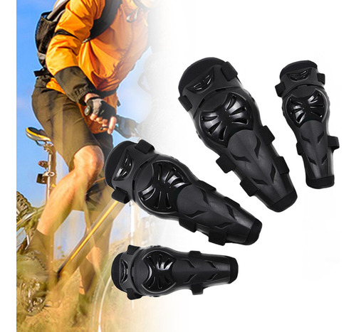 4 Piezas Motocicleta Rodilleras Espinilleras Codo Rodilleras