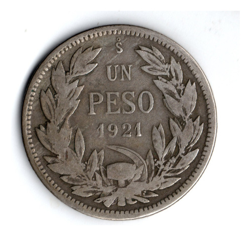 Monedas Chilena Historica De Plata Año 1921