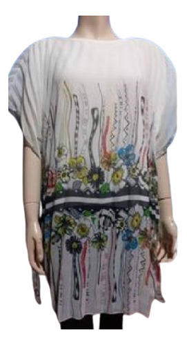 Blusa En Gasa Plizada Forrada Grande Especial Talle 3xl