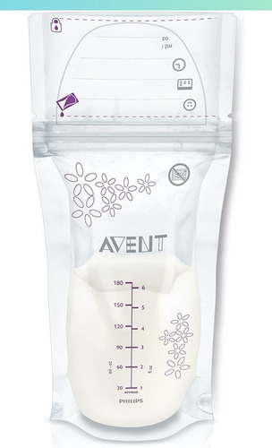 Imagen 2 de 5 de Bolsas De Almacenamiento De Leche Materna Avent 50 Bolsas