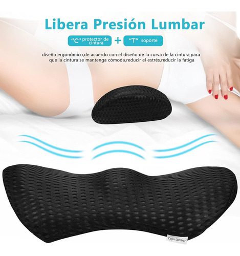Gel Almohada Lumbar Cojín Espuma Viscoelástica Para Cintura