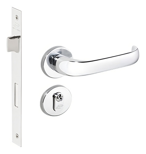 Fechadura Duna 1 Redonda Externa Cromada Cor Unico