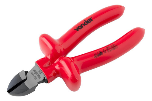 Alicate Isolado Corte Diagonal 6 Vonder Cabo Isolado 1000v Iec 60900 Aço Cromo Vanádio Polido