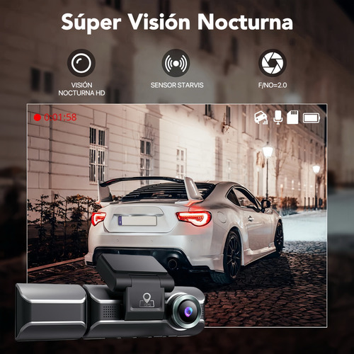 Azdome M550 | Dashcam | Camara Frontal Interior Trasera | Kit Cable De Monitoreo 24 hrs