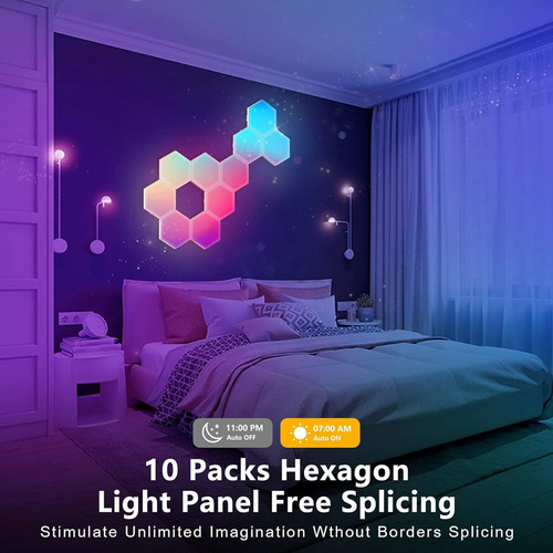 Lâmpada Hexagonal Rgb Smart Light Board, Parede De Atmosfera