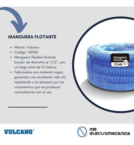 Imagen 5 de 10 de Kit Limpieza Vulcano: Limpiafondo + Manguera X 12mt + Acces.