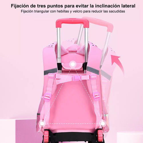Kit De Mochilas Escolares Con 6 Rodante Ruedas Para Niñas
