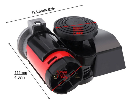 Bocina De Aire Dual Compacta Para Coche, 12 V, 139 Db, Color