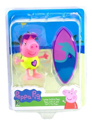 Peppa Pig Boneca Com Acessório Peppa Pig Surfista