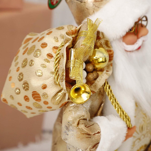 Estatuilla De Papá Noel De Pie Con 45cm Dorado 45cm Dorado