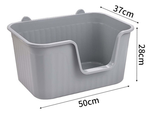 Bandeja De Arena Para Mascotas Con Parte Superior Gris L