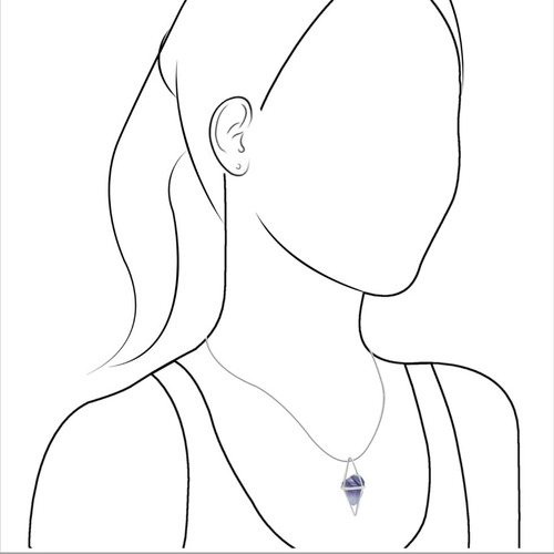 Dije De Plata Adorov Dijes Amatista Con Amatista Y Diseño De Punta Con 1.5cm De Diámetro - 1.5cm De Largo X 4cm De Alto - Violeta Natural