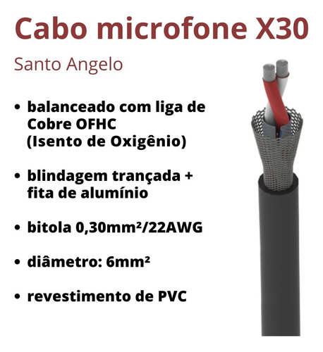 Kit 8 Cabos Microfone Xlr F Sto Ângelo P10 Str 90o Amphe 1m