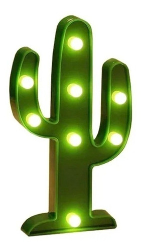 Lampara Led Cactus Luminoso Para Mesita De Luz Color de la estructura Verde oscuro