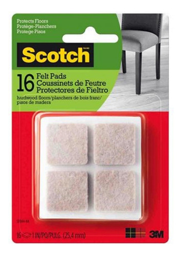 3m Scotch Protectores De Fieltro Ideal Patas De Muebles 16un Color Beige