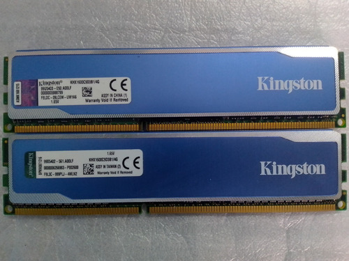 Memoria Ram Ddr3 8gb (2x4gb) 1600mhz Kingston Hiperx Blu