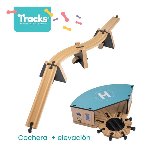Tracks Cochera Tren + Elevación Compatible Trencity Hape