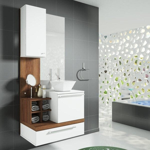 Gabinete Para Banheiro Sem Cuba Com Espelheira Ravenna Hbwt
