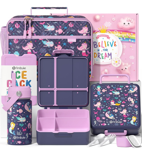 Fimibuke Fiambrera Bento Para Niños Con 4 Compartimentos,...