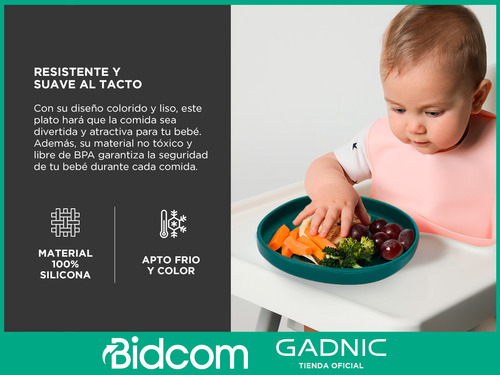 Plato Silicona Bebe Apto Para Lavavajillas Y Microondas