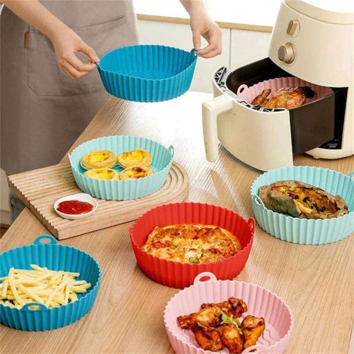 Kit 6 Peças Formas De Silicone Air Fryer Tamanhos Variados
