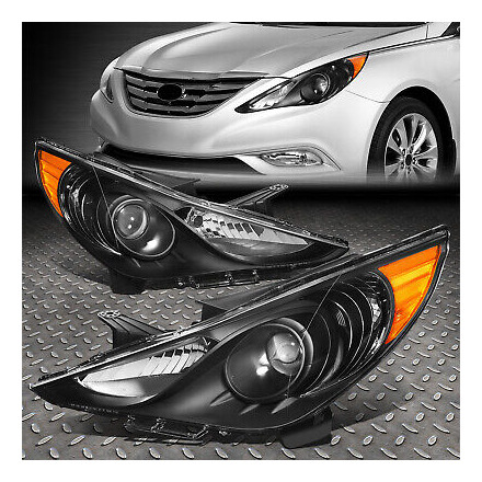 For 11-14 Sonata Pair Black Housing Amber Corner Projector