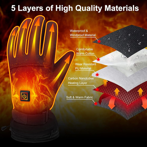Guantes Calefactables Recargables Con Batería Eléctrica Para