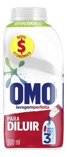 Sabão Líquido Concentrado Lavagem Perfeita Refil 500ml Omo