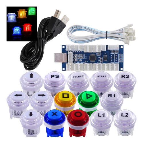 Kit Arcade Game Stick Diy Button Led Cherry Mx Controller