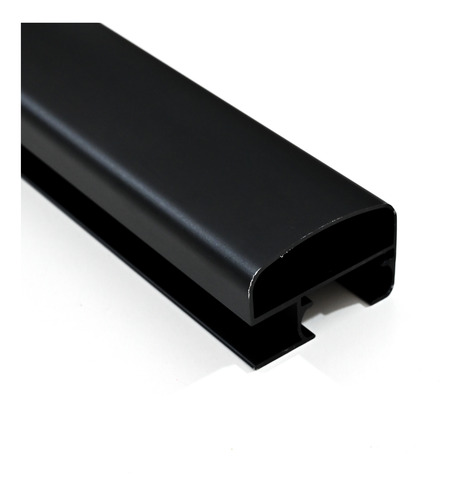 Kit Para Mampara De Baño Corrediza Alum. De 2 Metros Negro Sin Vidrio Negro