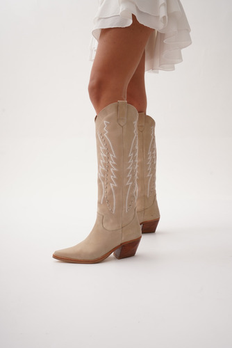 Botas Texanas Mujer Cuero Caña Alta - Art Senna- Meet Me