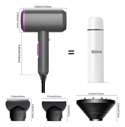 Fezax Secador De Cabello Ionico 2000w Rendimiento De Salo...