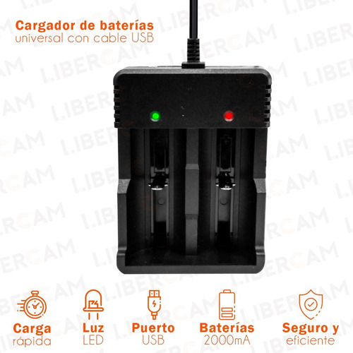 Cargador De Baterias 18650 Doble Pilas Aa Aaa 26650 10440 14