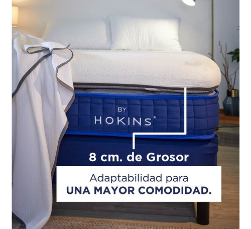 Sobrecolchon / Colchoneta 8cm | Organic (queen) - Hokins Color Blanco Liso