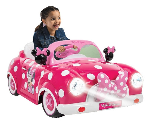 Montable Disney Minnie Mouse Convertible Car Rosa 6v