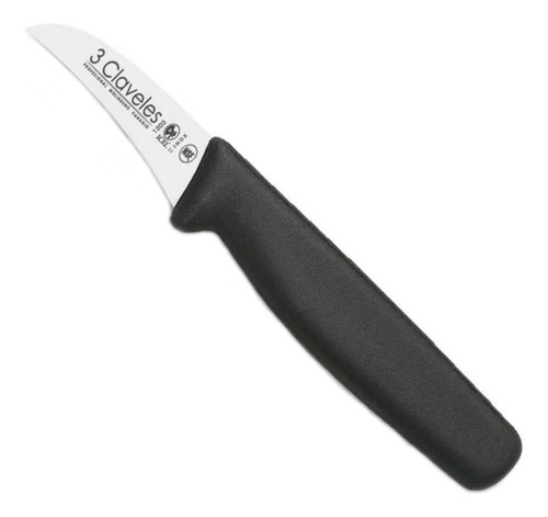 Cuchillo Mondador Mgo Polipr Negro 6 Cm Tres Claveles 1202