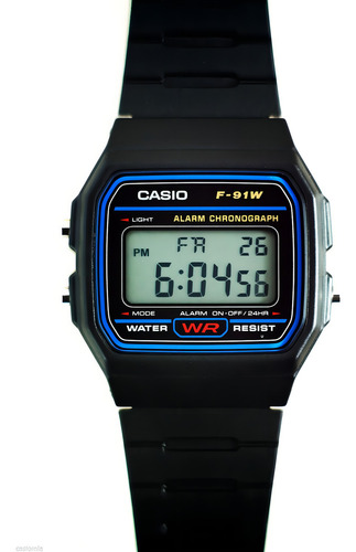 Reloj digital Casio F91w LED con cronómetro y alarma de 30 m