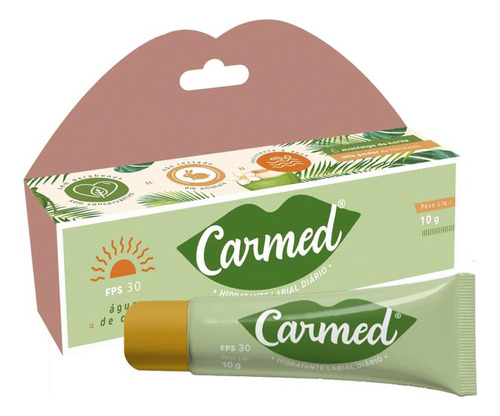 Kit 3 Carmed Água De Coco Protetor Labial Fps 30 Hidratante