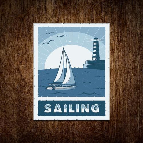 Placa Decorativa - Sailing Navio Barco 27x35