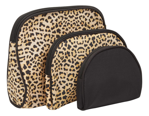 Glamlily Juego De 3 Bolsas De Maquillaje De Leopardo Para Mu