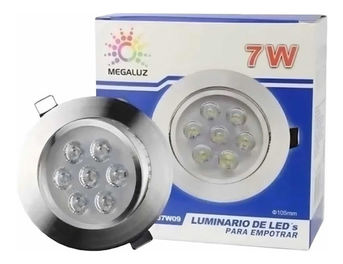 Empotrado Plafon Led 7w Spot Dirigible Satinado Luz Blanc Color Gris