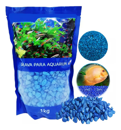 Grava Para Acuario Peces Piedras Decoracion Pecera Adorno Roro Piedra Azul