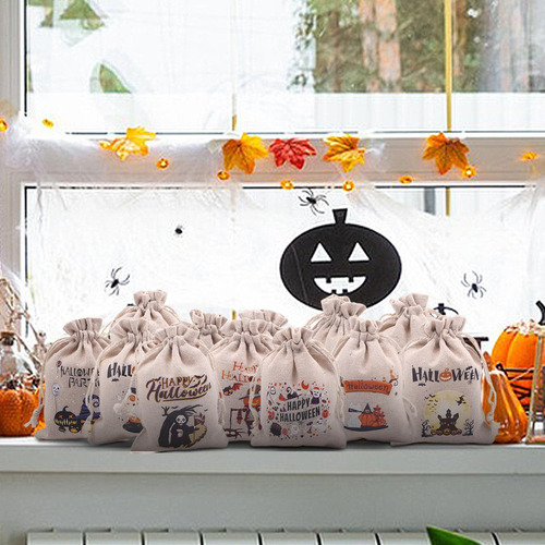 Bolsas De Regalos De Halloween Bolsa Con Cordón De Halloween