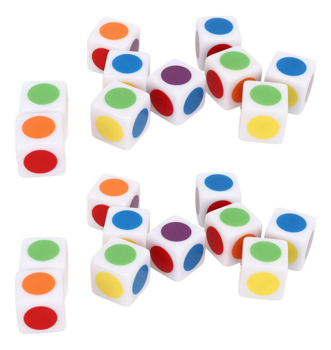 20 Dados Teaching Color, Cubos De 6 Caras, 6 Colores, Redond