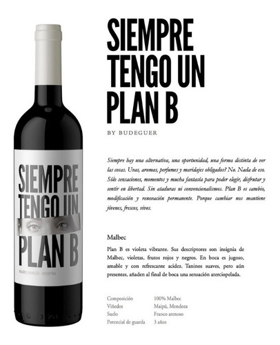 Vino Plan B Malbec Budeguer 6x750ml