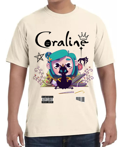 Playera Coraline & Gato Algodón Premium #0001749