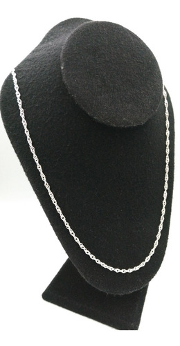 Imagen 1 de 7 de Cadena De Pura Plata Fina Ley .925 Torzal 70cm 3mm Unisex