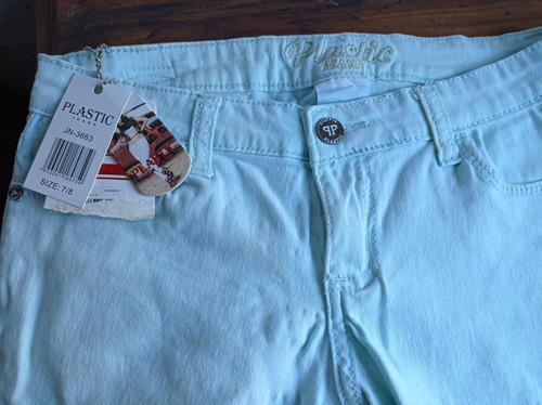 Short Niña Verde Plastic Jeans De C&a Talle 10 - 12 Lindo