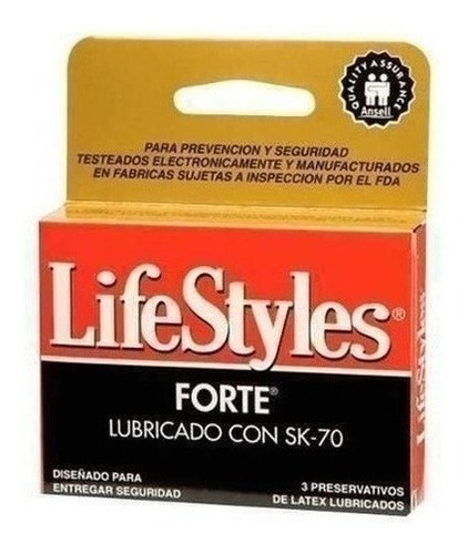 Imagen 1 de 1 de Preservativos Lifestyles Forte 3 Unidades / Superstore
