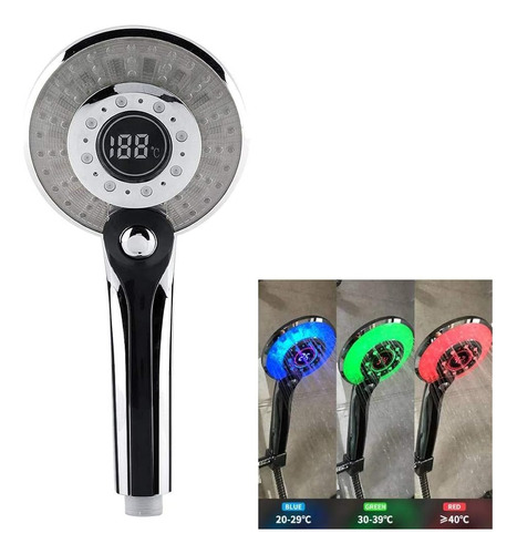 Sensor De Temperatura Led Cabezal De Ducha, 3 Led Que Cambia